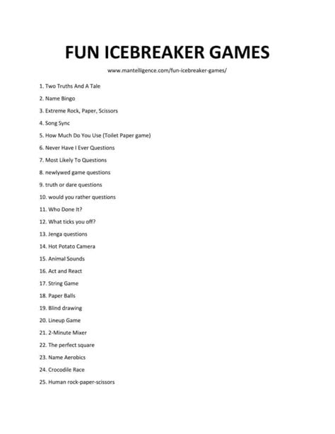 90 Best Fun Icebreaker Games .